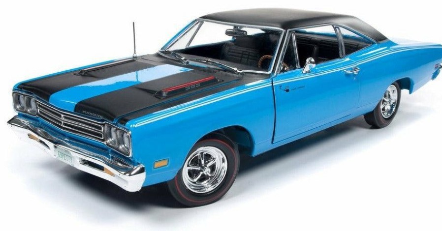 * Auto World New Threads 1/18 1969 Plymouth Road Runner Class Of '69 50Th Anniversary Hardtop Corporate Blue Diecast