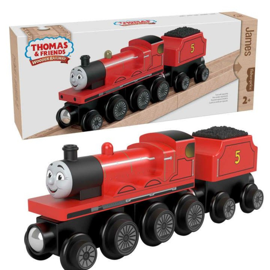 * Fisher Price Best Sale Thomas & Friends Wooden Railway James Engine And Coal-Car Wooden Trains