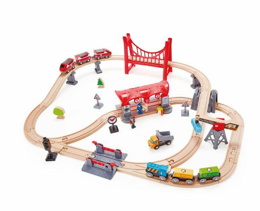 * Hape Exquisite Gifts Busy City Rail Set Wooden Trains