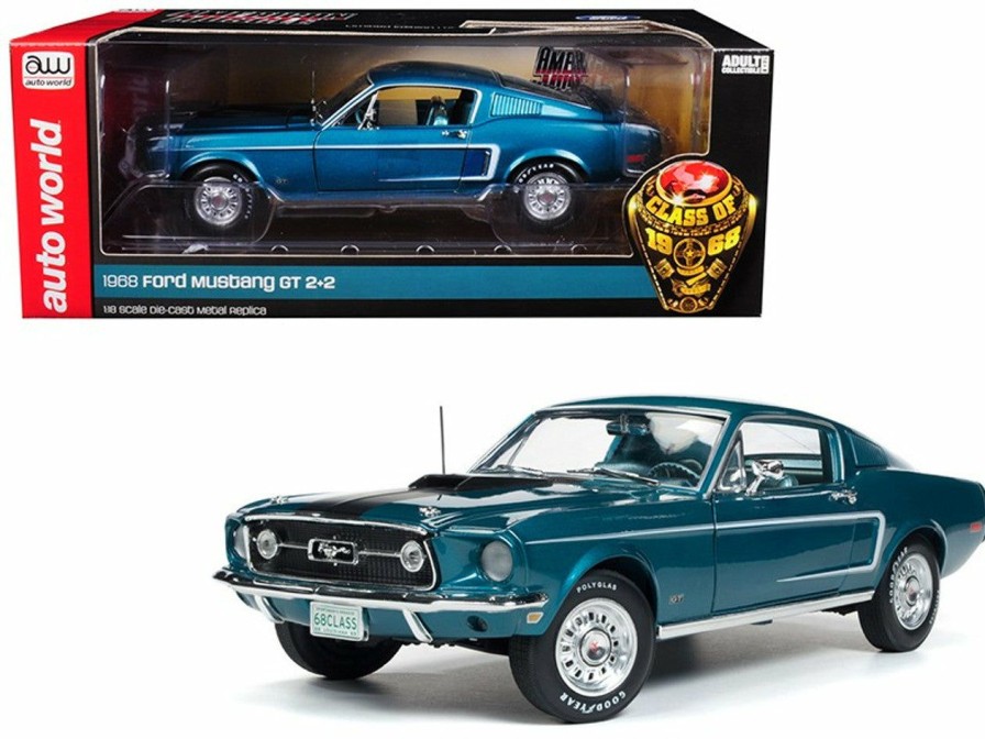 * Auto World Exclusive Design 1/18 1968 Ford Mustang Gt 2+2 "Class Of 68" 50Th Anniversary Diecast