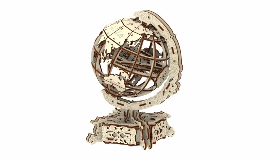 * Hq Kites & Design Attractive Wooden City World Globe Laser Cut Wood