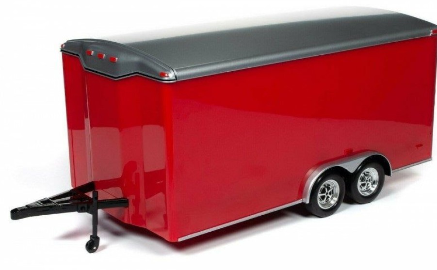 * Auto World Discount Online 1/18 Enclosed Trailer Red Diecast