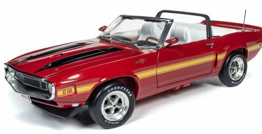 * Auto World Fashion 1/18 1970 Ford Shelby Gt500 Convertible, Red Diecast