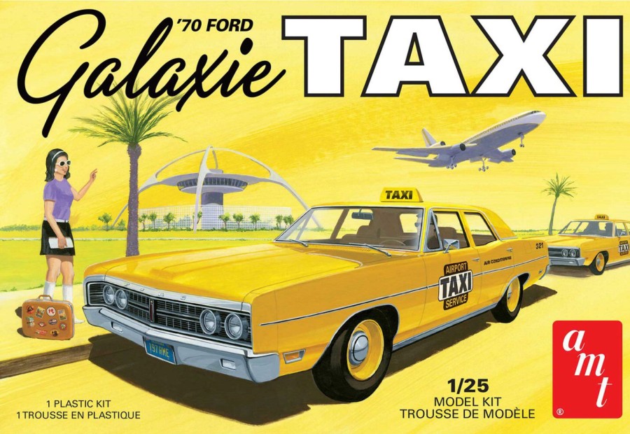 * Amt 100% Guarantee 1/25 1970 Ford Galaxie Taxi Model Kit Car & Truck Kits