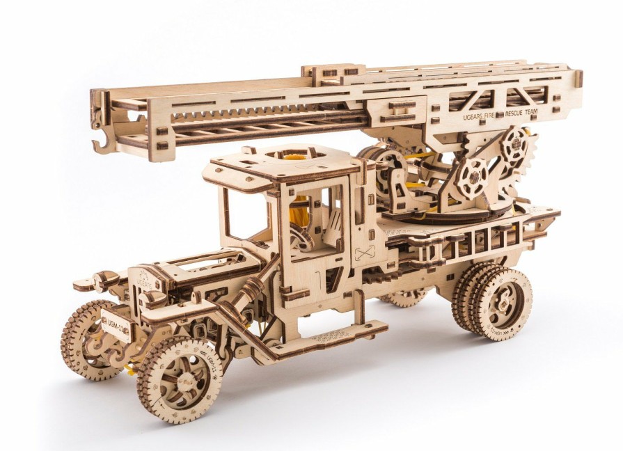 * Ukidz Hot Sell Ugears Fire Truck Laser Cut Wood