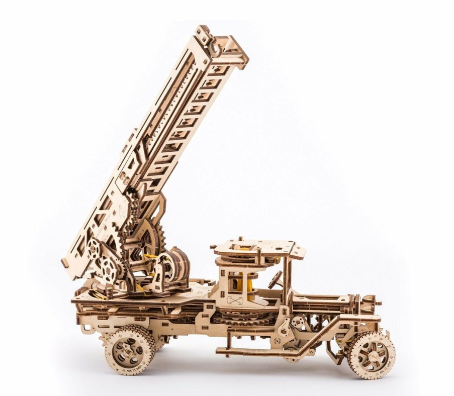 * Ukidz Hot Sell Ugears Fire Truck Laser Cut Wood