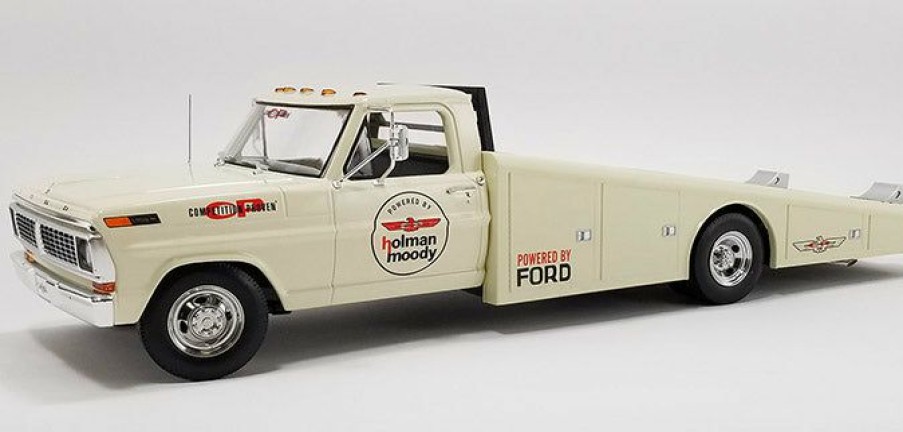 * Acme Official 1/18 1970 Ford F-350 Ramp Truck Beige With Graphics "Holman Moody" Limited Edition Diecast