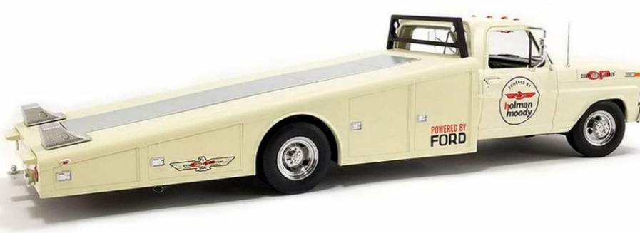 * Acme Official 1/18 1970 Ford F-350 Ramp Truck Beige With Graphics "Holman Moody" Limited Edition Diecast