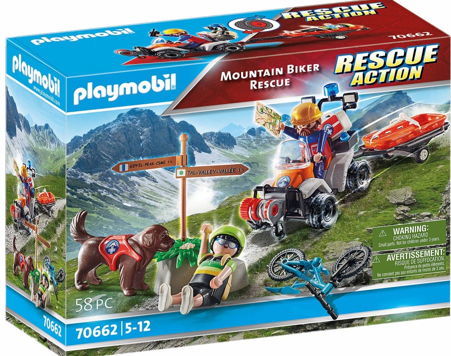 * Playmobil 100% Guarantee Rescue Action Mountain Biker Rescue Playmobil