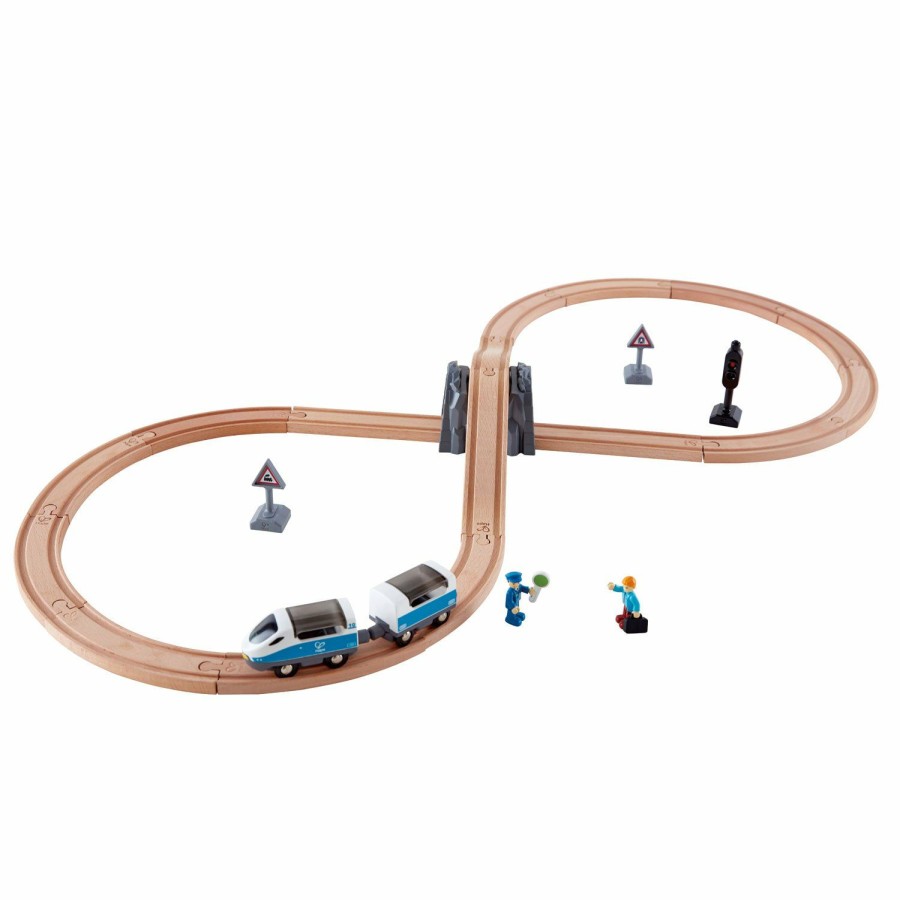 * Hape New Threads Figure 8 Safety Set Wooden Trains