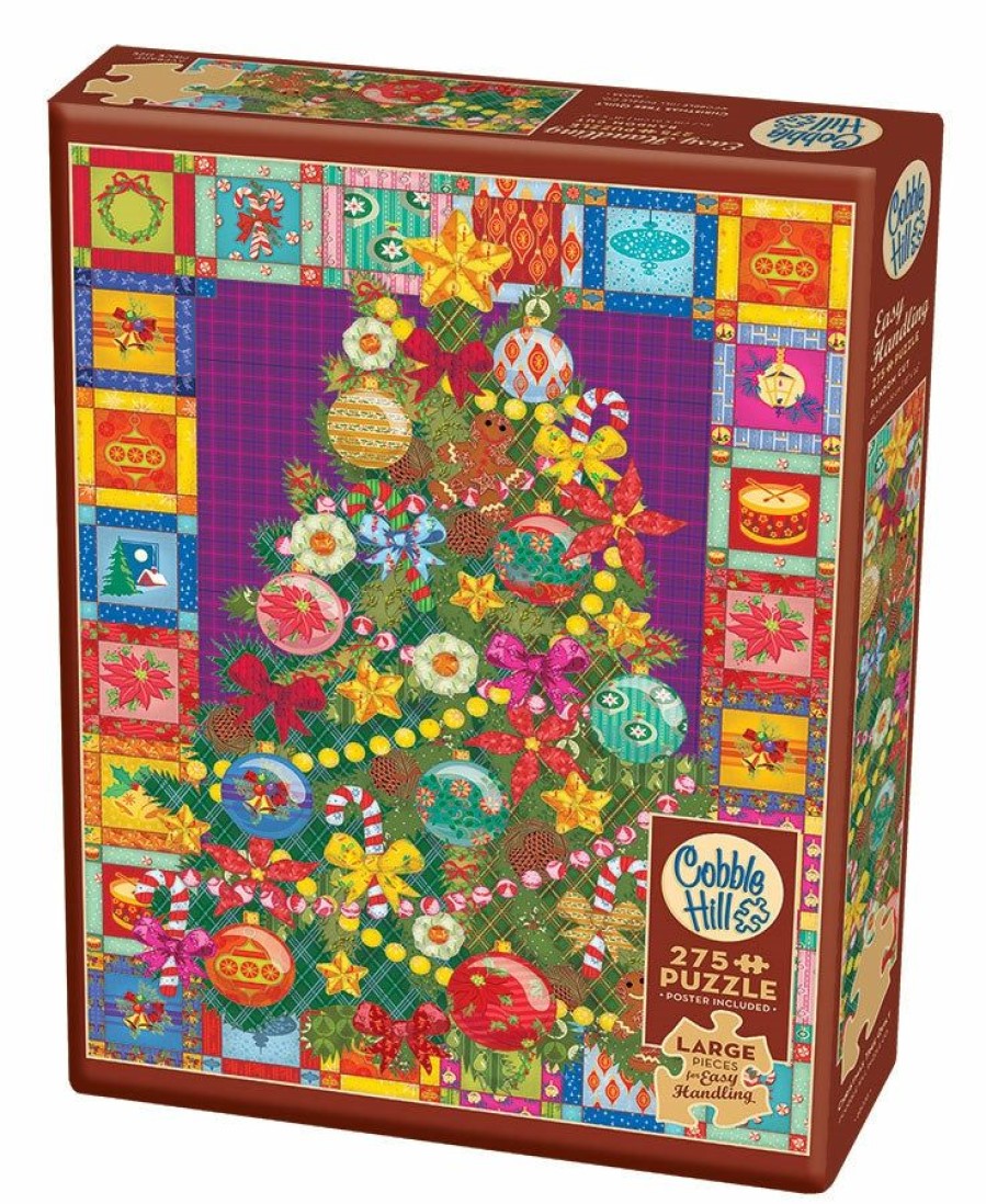 * Cobble Hill Discounts Christmas Tree Quilt 275Pc Puzzle 275-400 Piece