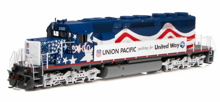 * Athearn Official Ho Sd40-2/Dcc/Snd, Union Pacific /United Way #3300 Ho Trains