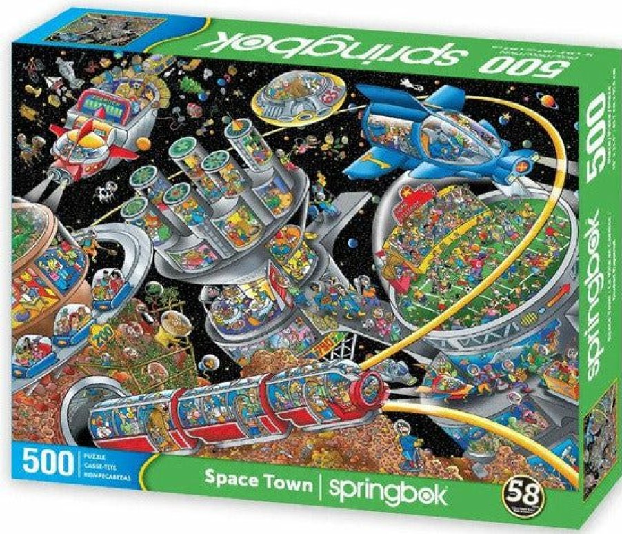 * Springbok Discount Online Space Town 500Pc Puzzle 500-750 Piece