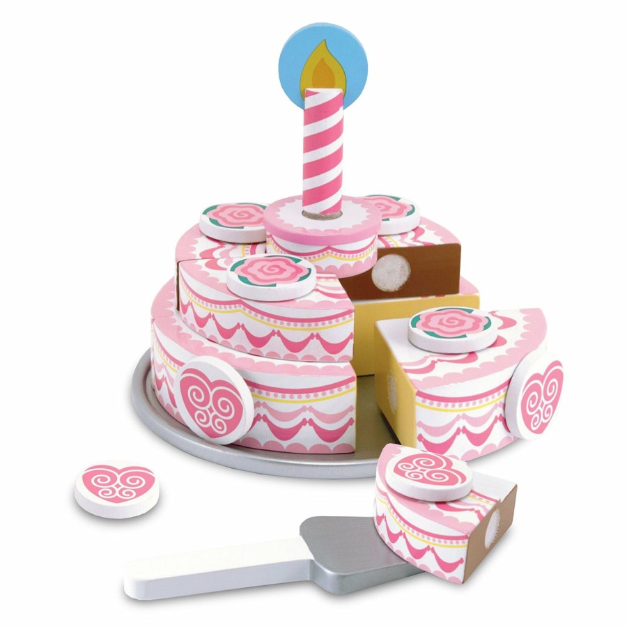 * Melissa & Doug Exclusive Design Triple-Layer Party Cake Wooden Play Food Play Food