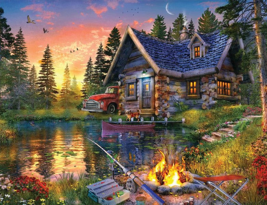 * Allied Products Corporati Reliable Quality Sun Kissed Cabin 500Pc Puzzle 500-750 Piece