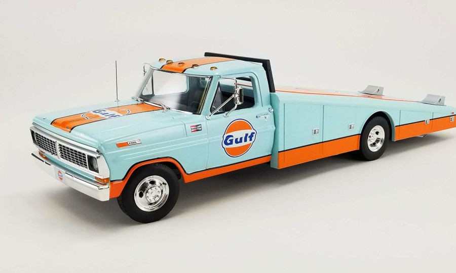 * Acme Outlet 1/18 1970 Ford F-350 Ramp Truck Gulf Diecast