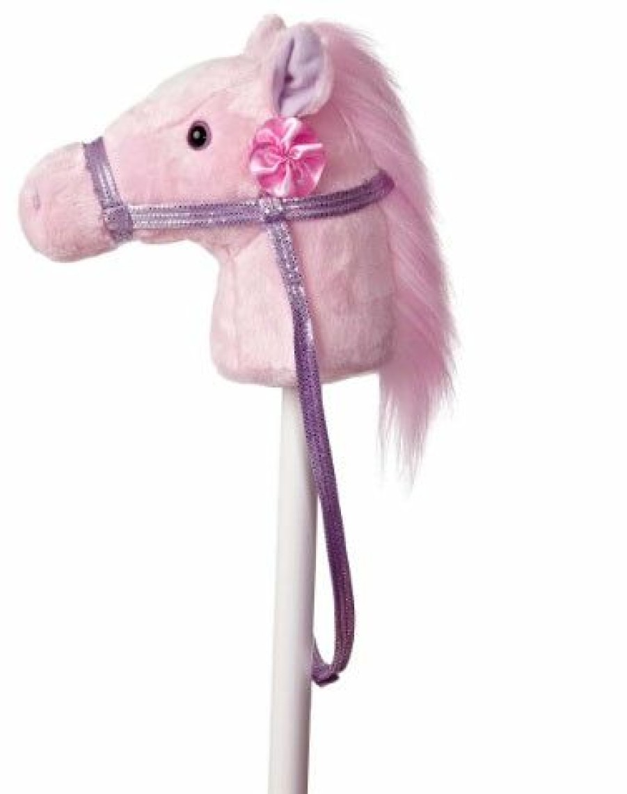 * Aurora World Cheap Ride-On 37 Giddy Up Stick Pony Pink Plush