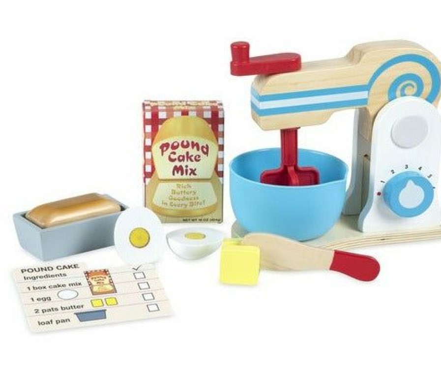 * Melissa & Doug Cheap Online Make A Cake Wooden Mixer Set Play Food